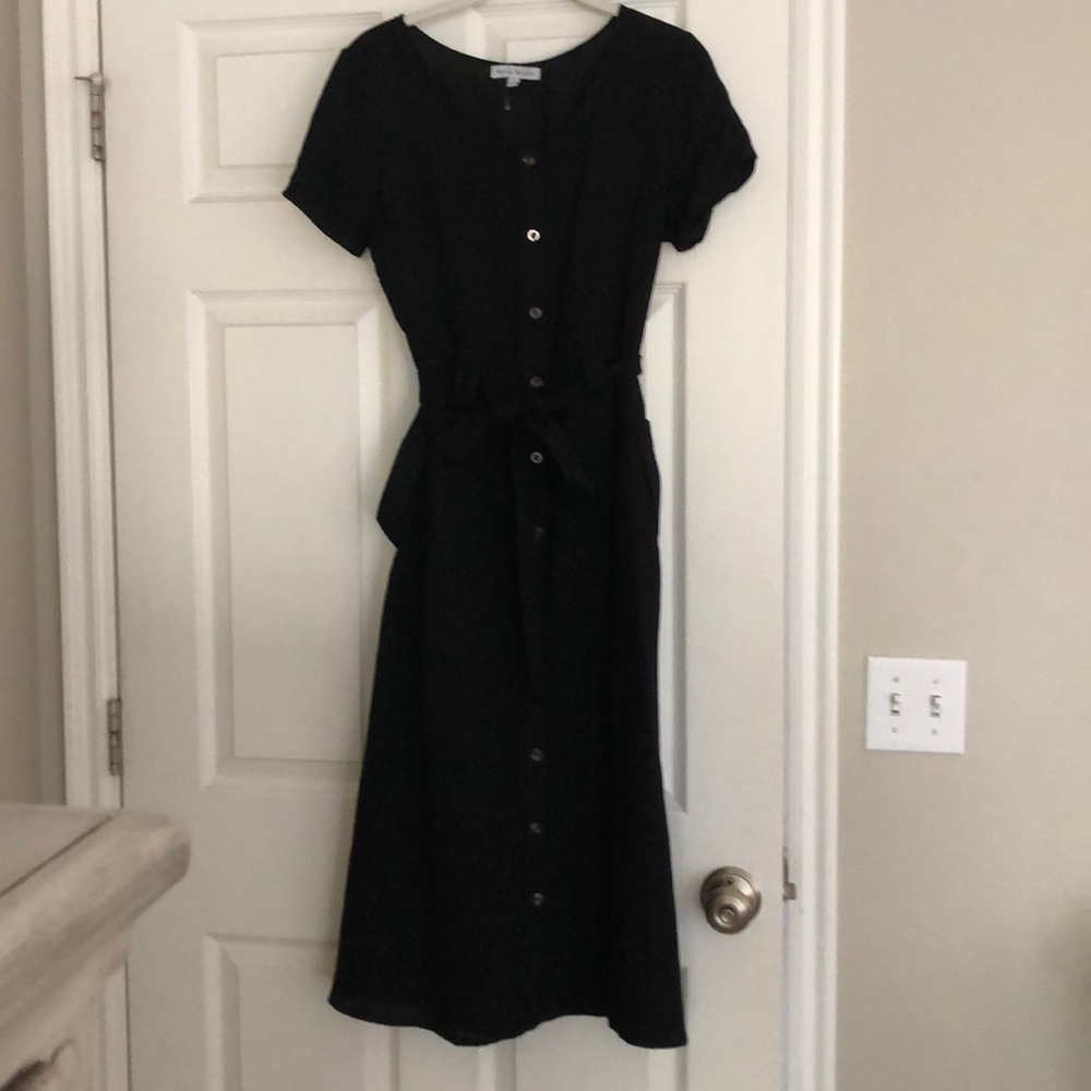 Black button down dress with pockets
